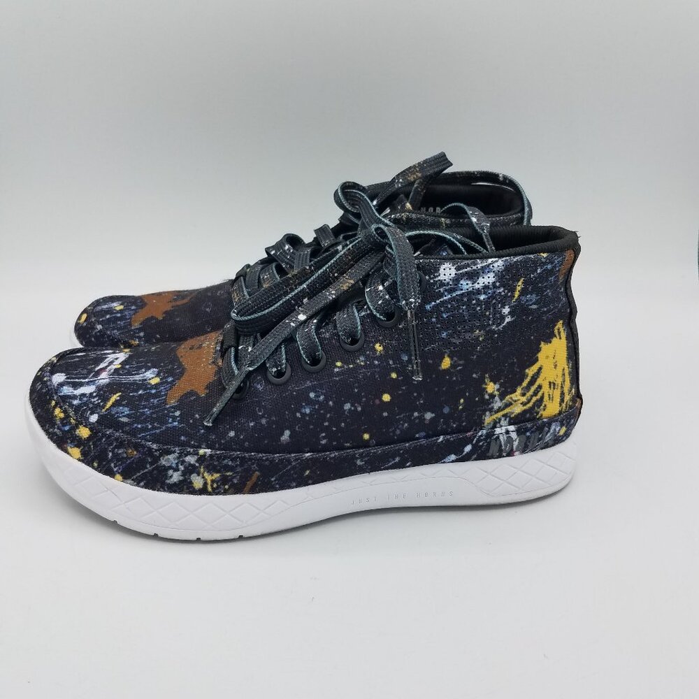 No Bull Project Men’s 5 Women’s 3.5 Splatter Mid Canvas Trainer Shoes